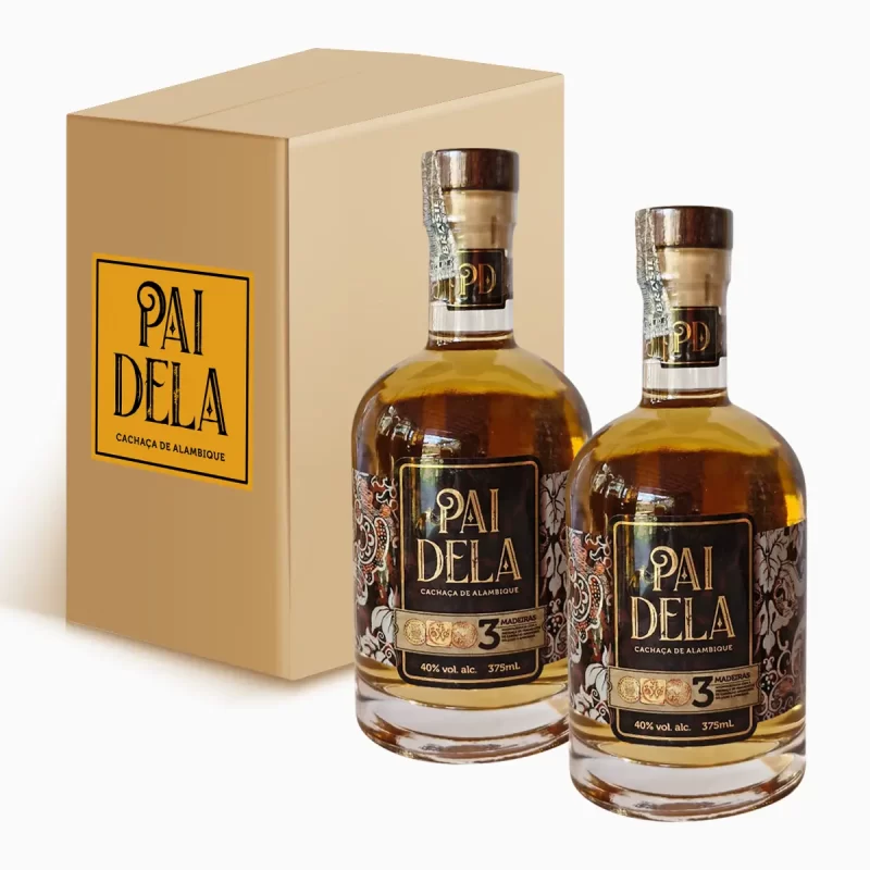 Kit - Cachaça Pai Dela – Blend Três Madeiras - 2 Unidades (375ml)